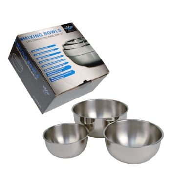 Set van 3 RVS schalen